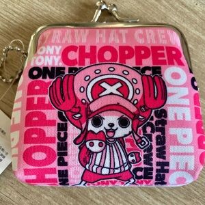 ONE PIECE Anime Coin Pouch 2-Sided Usopp & Chopper Clasp Wallet Japan NWT